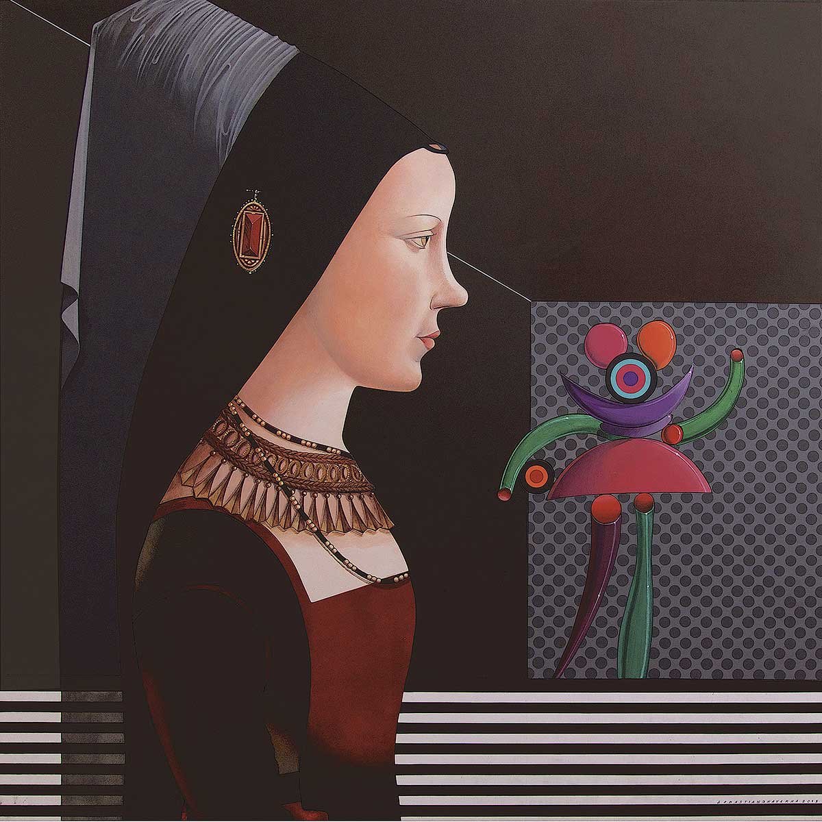 A Ella Gustava ”Minny” (Michael Pucher – 1479 – Maria di Borgogna) Acrylic on Plywood panel 120x120x6 cm 2015 A Ella Gustava ”Minny” (Michael Pucher – 1479 – Maria di Borgogna) Acrylic on Plywood panel 120x120x6 cm 2015