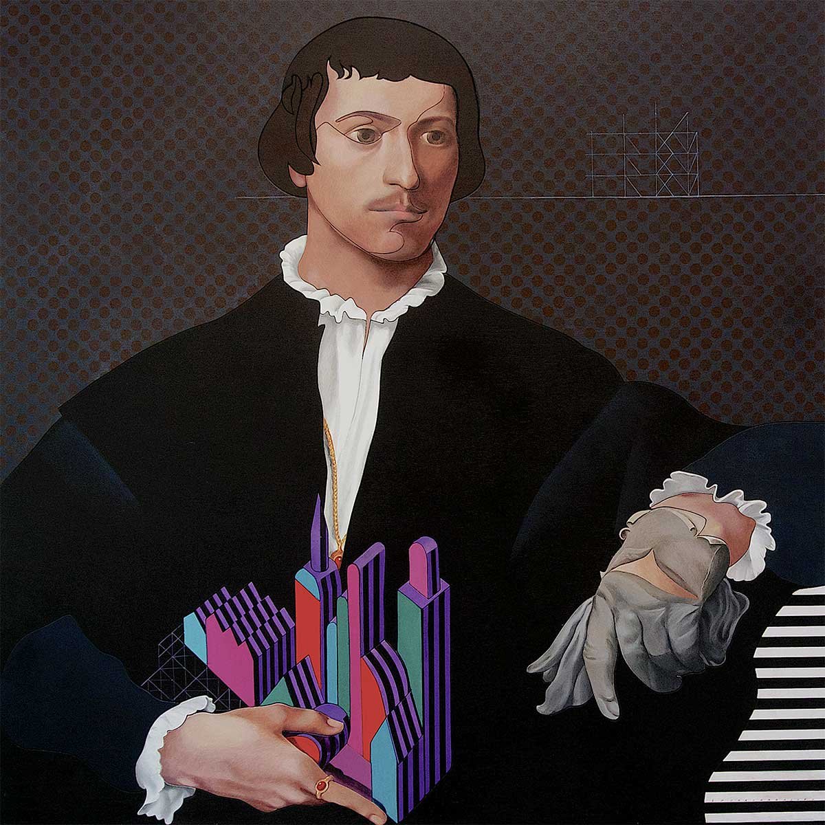 A Satisfying Project! (Tiziano Vecellio – 1520 – Man with Glove) Acrylic on Plywood panel 120x120x6 cm 2012 A Satisfying Project! (Tiziano Vecellio – 1520 – Man with Glove) Acrylic on Plywood panel 120x120x6 cm 2012