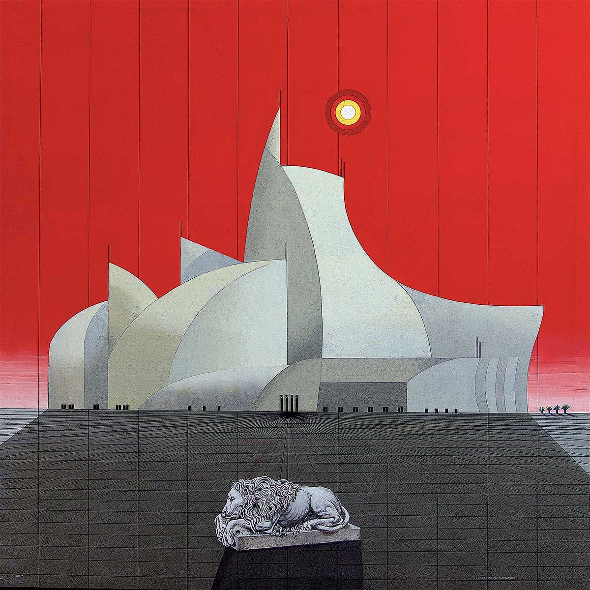 ilLeoneCheDorme / theSleepingLion! They all left in a HURRIED RUSH...but very SILENT... the LYON simple continued to sleep and remained there... in the abandoned ‘CITY of SILENCE’ Acrylic on Canvas 120x120x5 cm 2019 ilLeoneCheDorme / theSleepingLion! They all left in a HURRIED RUSH...but very SILENT... the LYON simple continued to sleep and remained there... in the abandoned ‘CITY of SILENCE’ Acrylic on Canvas 120x120x5 cm 2019