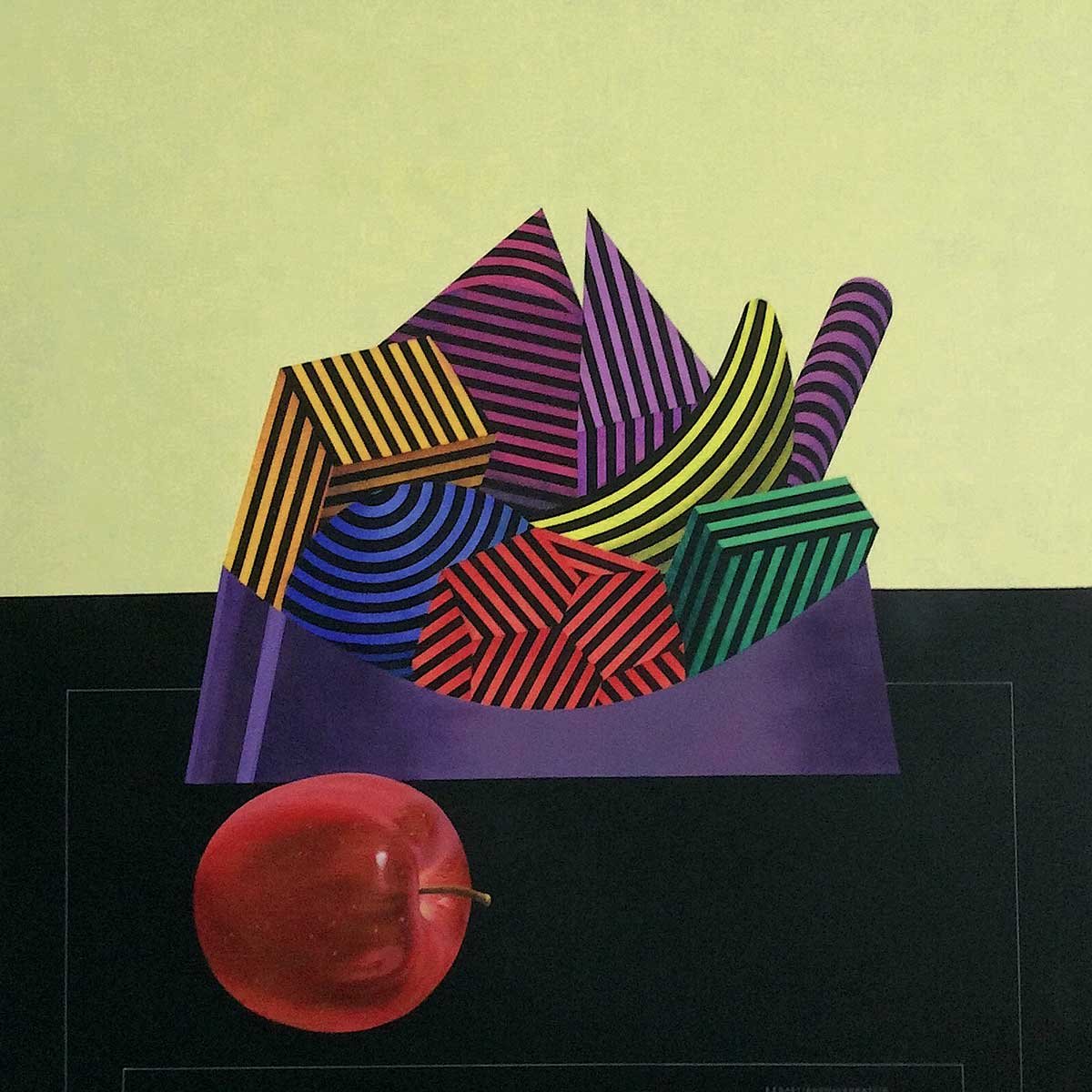 stillifewithredaple acrylic on canvas 120 x 120 x 05 cm 2018 stillifewithredaple acrylic on canvas 120 x 120 x 05 cm 2018